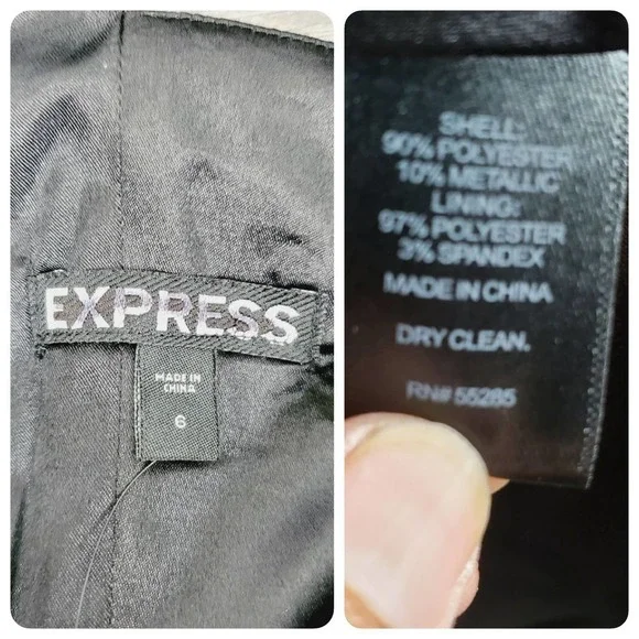 Express Fit and Flare Cocktail Nightdress Metallic Jacquard Dress NWOT Sz 6 - Picture 11 of 11